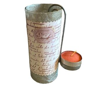 🆕RAZ: Silver Sparkle Cylinder Tealight Holder With Candle Lifter w/ Candle